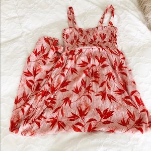 Pink & Red Smocked Floral Maxi
